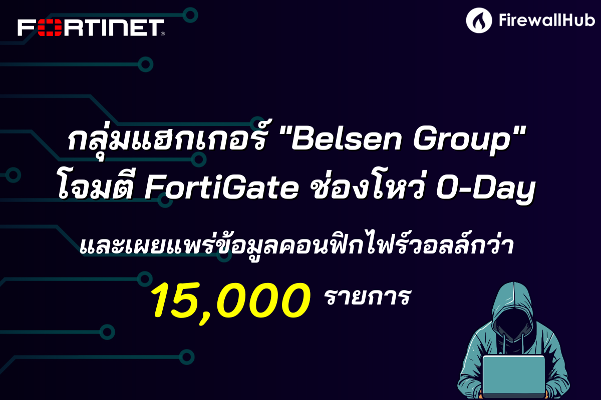 กลุ่มแฮกเกอร์ "Belsen Group" โจมตี FortiGate ช่องโหว่ 0-Day และเผยแพร่ข้อมูลคอนฟิกไฟร์วอลล์กว่า 15,000 รายการ